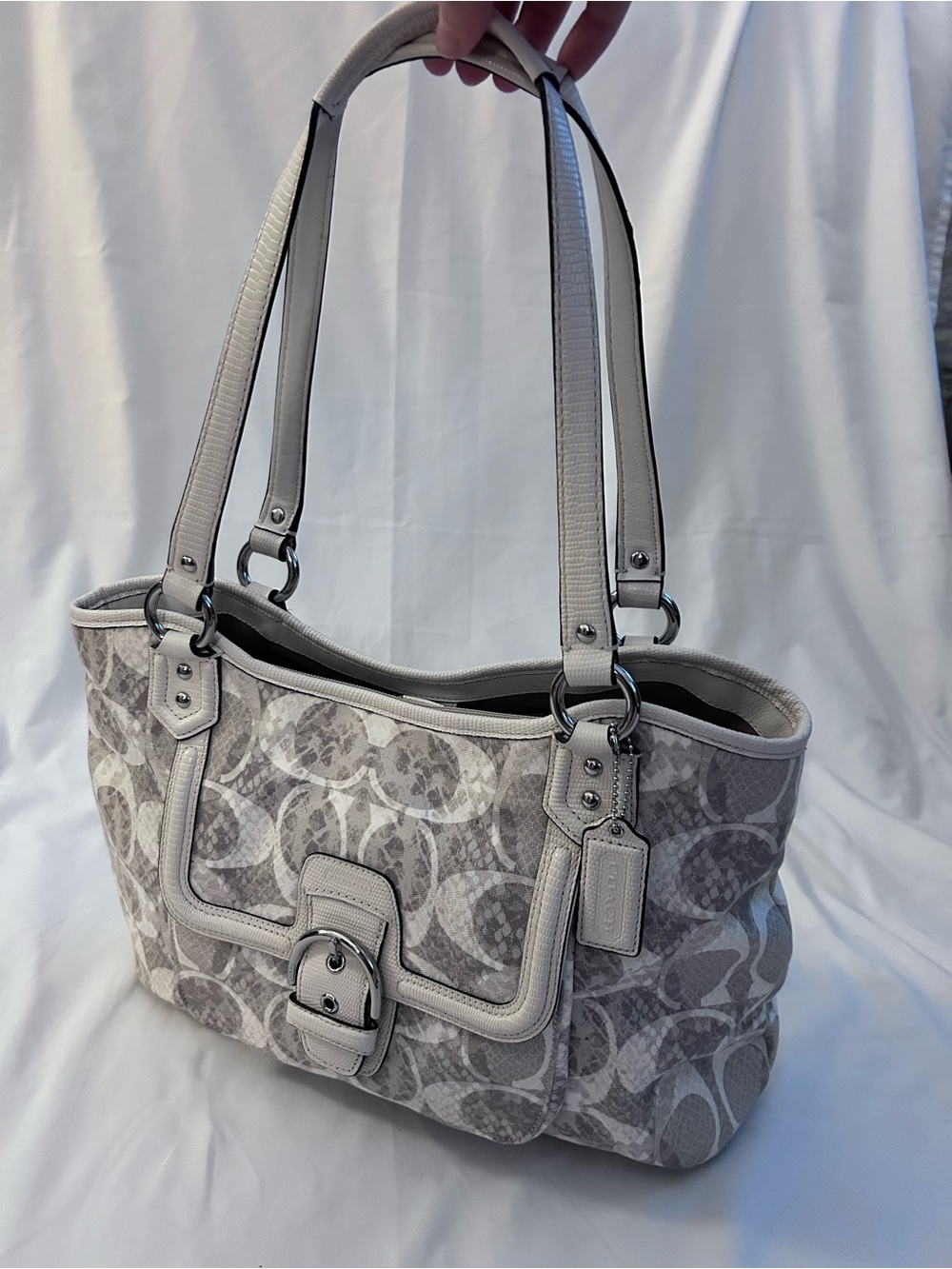 Coach Fabric Signature Shoulder Tote